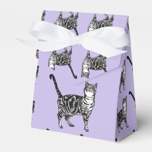 Ballotins Tabby Cat Art Purple Cats Anniversaire (Verso)