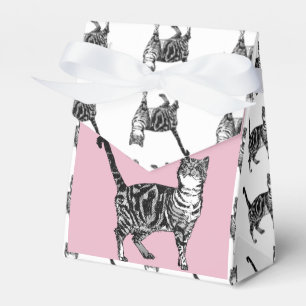 Ballotins Tabby Cat Art rose Ballotin de gâteau fête d'anniv