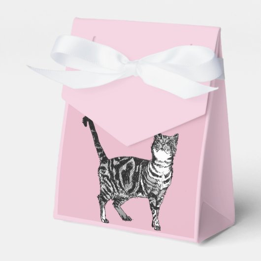 Ballotins Tabby Cat Art rose Ballotin de gâteau fête d'anniv (Verso)