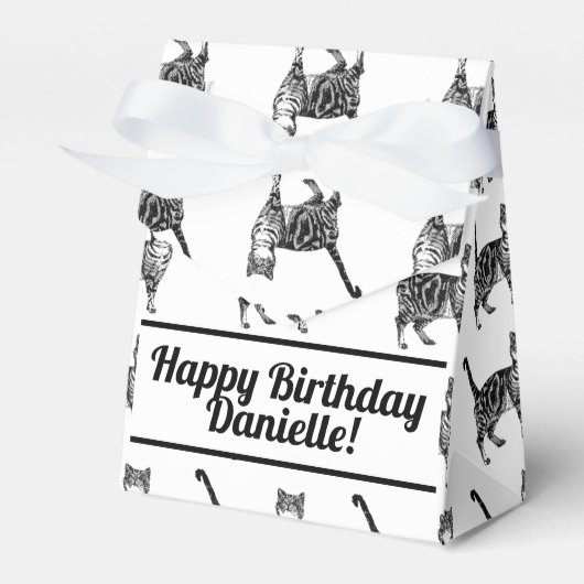 Ballotins Tabby Chat Noir Anniversaire Chats Ballotin de gât (Verso)