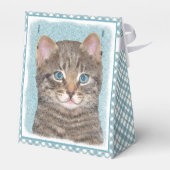 Ballotins Tabby Gris Peinture Chat - Cute Original Art Chat (Arrière)