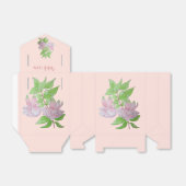 Ballotins tableau de feuille et jolies fleurs roses (Déplié)