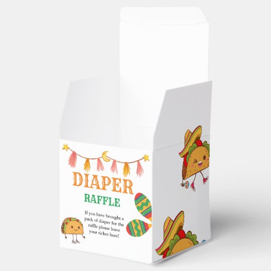 Ballotins Taco à propos Baby shower mexicain Boîte à rayures (Ouvert)