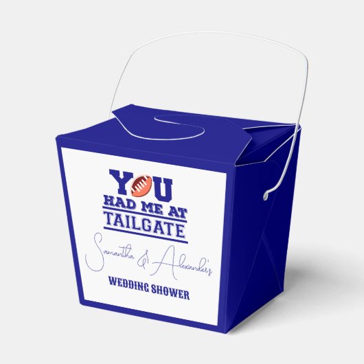 Ballotins Tailgate Célébrons Blue Bridal Couple Douche (Verso)
