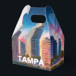 Ballotins Tampa Skyline Art Abstrait<br><div class="desc">Ajoutez une touche moderne à votre événement avec cette boîte de faveur présentant une œuvre d'art abstraite de la skyline de Tampa. Parfait pour les mariages,  les fêtes ou les cadeaux d'entreprise.</div>