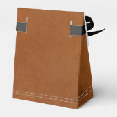 Ballotins Tan Cuir Texture, Rust Orange Personnalisé Party (Arrière)