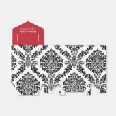 Ballotins Tapisserie rouge noir et blanc Mariage Favor Boxes (Déplié)