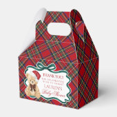 Ballotins Tartan Plaid Christmas Bear Baby Shower Favor Box (Arrière)