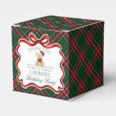 Ballotins Tartan Plaid Christmas Bear Birthday Favor Box (Verso)