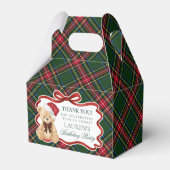Ballotins Tartan Plaid Christmas Bear Birthday Favor Box (Arrière)