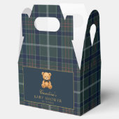 Ballotins Tartan Plaid Teddy Bear Baby Shower Favor Boxes (Ouvert)