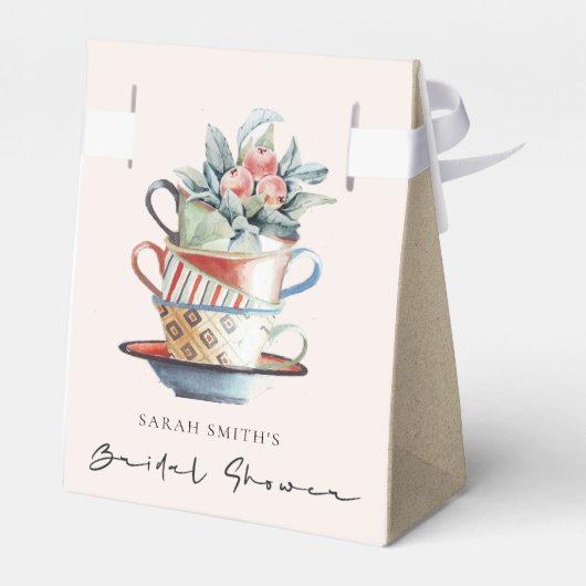 Ballotins Tasses empilées Blush Floral Mariage Baby Shower T (Arrière)