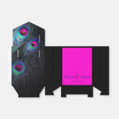 Ballotins Teal Blue et Hot rose Peacock mariage (Déplié)