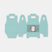 Ballotins Teal & Blush Wedding Favor Box (Déplié)