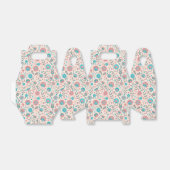 Ballotins Teal & Coral Folk Art Floral Pattern (Déplié)