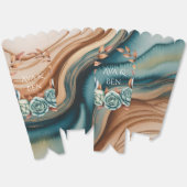 Ballotins Teal Roses and Copper Leaves Wedding (Déplié)