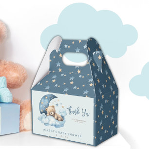 Ballotins Teddy Bear Blue sur le Baby shower de la Lune