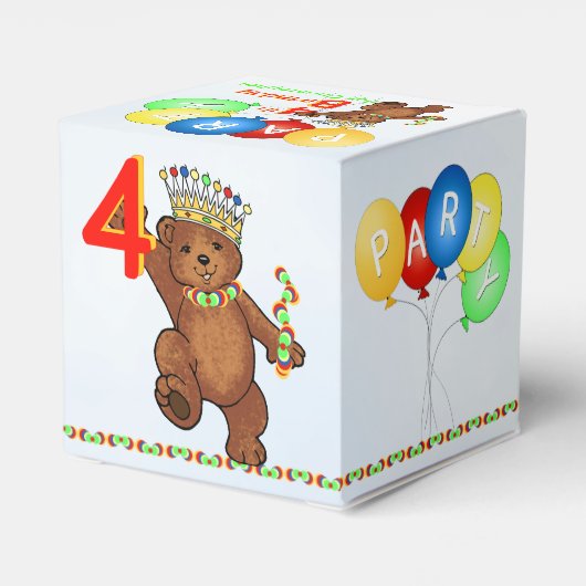 Ballotins Teddy Bear Prince 4th Birday Party Custom (Arrière)