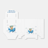 Ballotins Teddy Bear sur avion Baby shower Ballotin (Déplié)