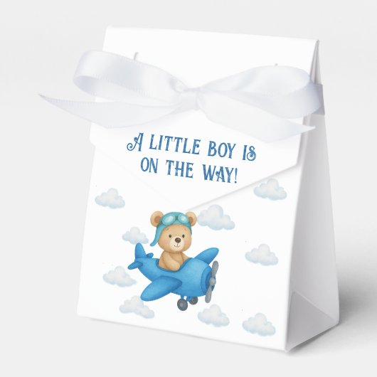 Ballotins Teddy Bear sur avion Baby shower Ballotin (Verso)
