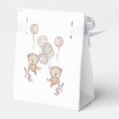 Ballotins Teddy Bear Twins Baby shower Boho Floral (Arrière)
