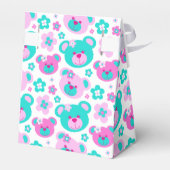 Ballotins Teddy ours visages et fleurs merci boîte cadeau (Arrière)