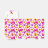 Ballotins Teddy ours visages et fleurs merci boîte cadeau (Déplié)