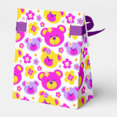 Ballotins Teddy ours visages et fleurs merci boîte cadeau (Arrière)