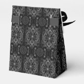 Ballotins Tente Abstraite Florale Noire Et Argent (Arrière)