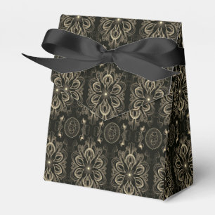 Ballotins Tente Abstraite Florale Noire Et Or