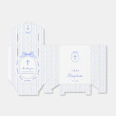 Ballotins Tente Baptême Florale Baptême Bleu Bow (Déplié)