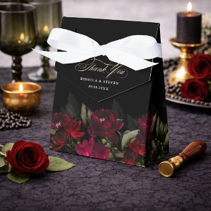 Ballotins Tente de mariage chic gothique floral rouge foncé