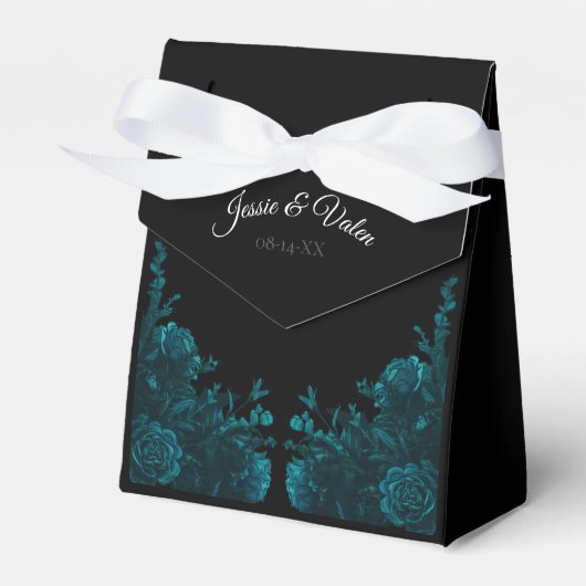Ballotins Tente de Mariage gothique noir Rose turquoise (Verso)