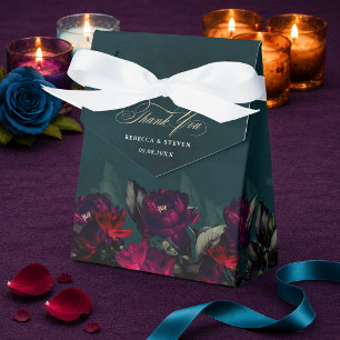 Ballotins Tente de mariage turquoise rouge foncé floral luna
