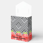 Ballotins Tente Derby Roses Noires Rayures Blanches (Ouvert)