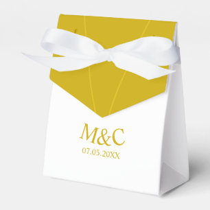 Ballotins Tente Monogramme Chic Or et Blanc Avec Ruban