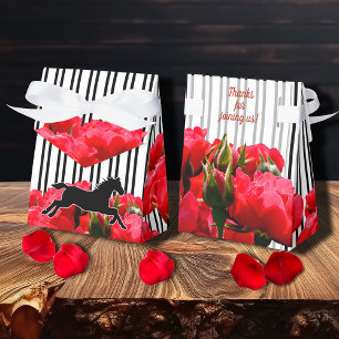 Ballotins Tente rayée de cheval Derby Roses Rouges Aquarelle