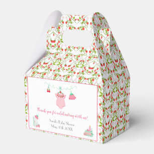 Ballotins Tenue de bébé fraise avec motif Baby Shower