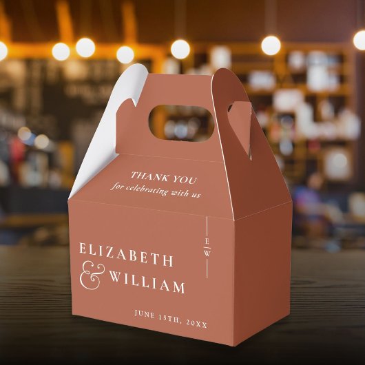 Ballotins Terracotta Moderne Monogram Mariage Merci