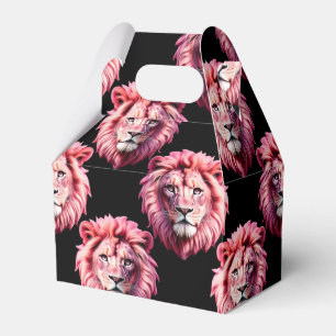 Ballotins Tête de lion rose motif animal design - Noir