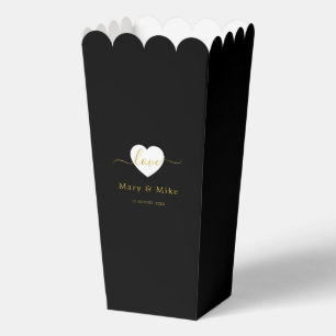 Ballotins Texte d'amour noir moderne avec pop-corn stylé cœu