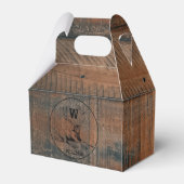 Ballotins Texture en bois rustique et monogramme de cerfs su (Arrière)
