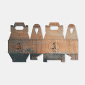 Ballotins Texture en bois rustique et monogramme de cerfs su (Déplié)