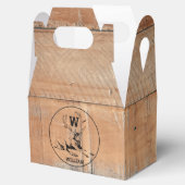 Ballotins Texture en bois rustique et monogramme de cerfs su (Ouvert)