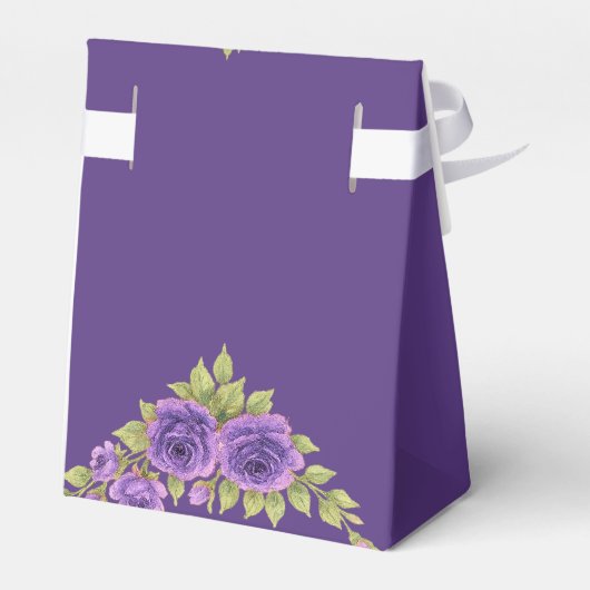 Ballotins Thank You, Purple Mauve Flowers & White Wedding (Arrière)