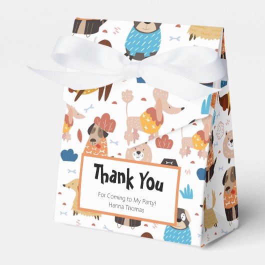 Ballotins Thème d'anniversaire du chien de caricature mignon (Verso)