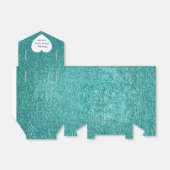 Ballotins Tiffany Green Metallic Aqua Blanc Faveur Merci (Déplié)