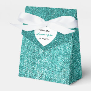 Ballotins Tiffany Green Metallic Aqua Blanc Faveur Merci