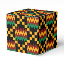 Tissu Kente noir, vert, rouge et jaune