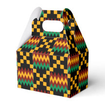 Tissu Kente noir, vert, rouge et jaune
